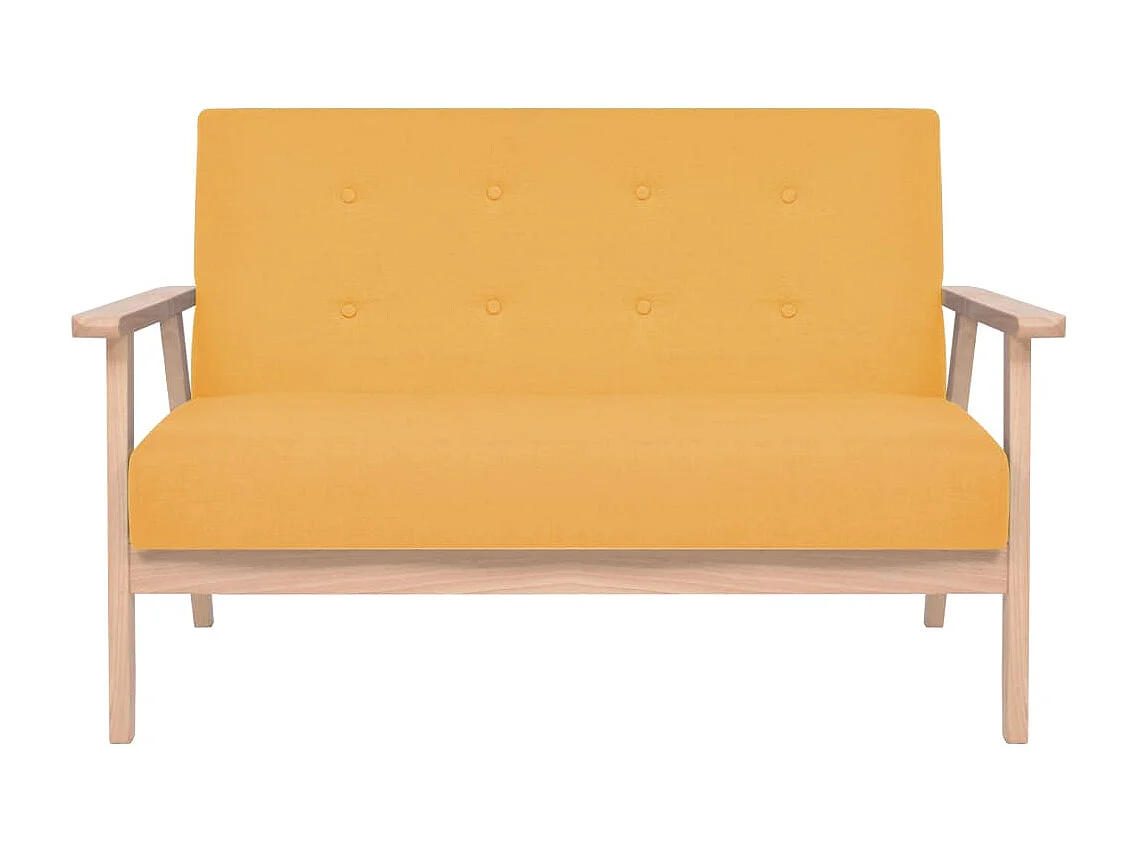 Ensemble de canapé 2 pcs Tissu jaune