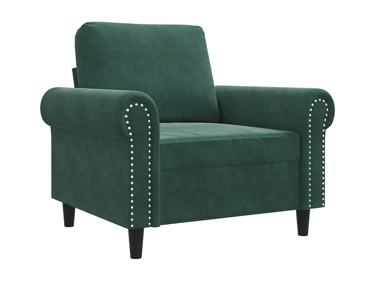 Fauteuil Vert foncé 60 cm Velours