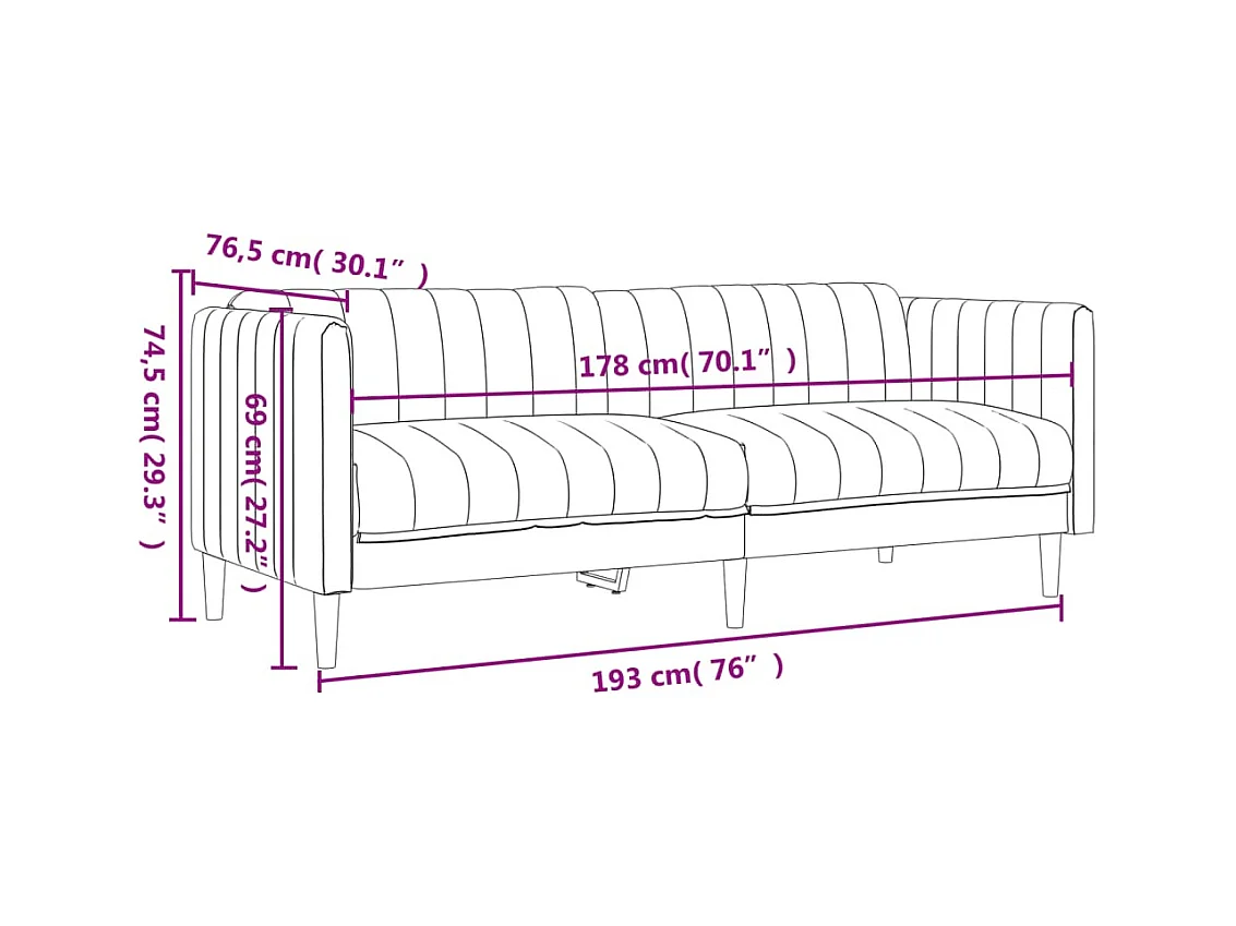 2-delige Loungeset stof lichtgrijs