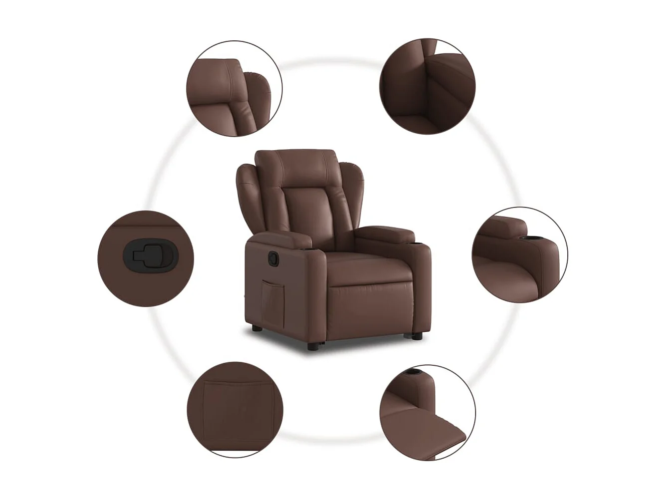 Fauteuil inclinable marron similicuir