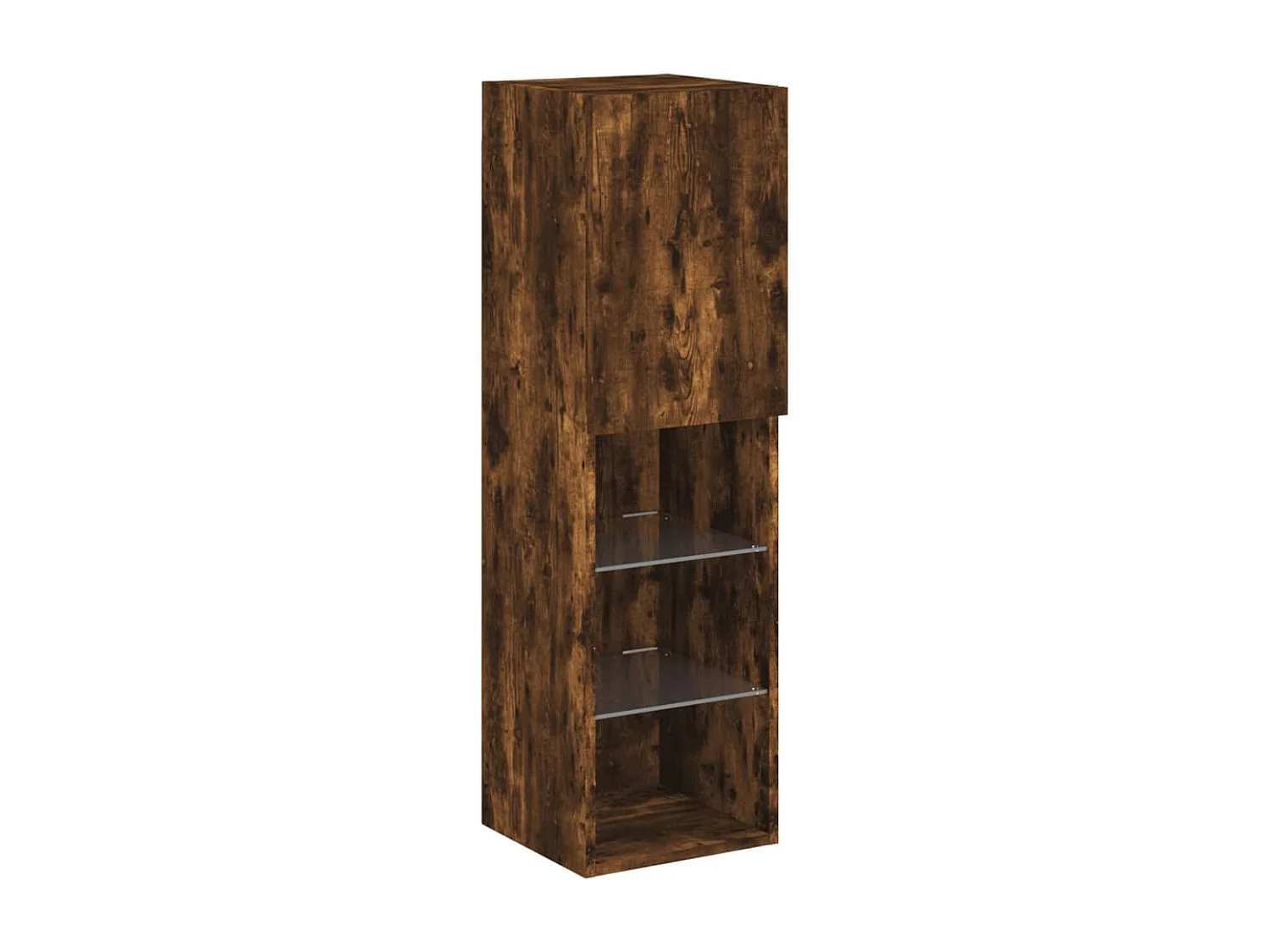 Set Mobili TV a Muro 6 pz con Luci LED Rovere Fumo