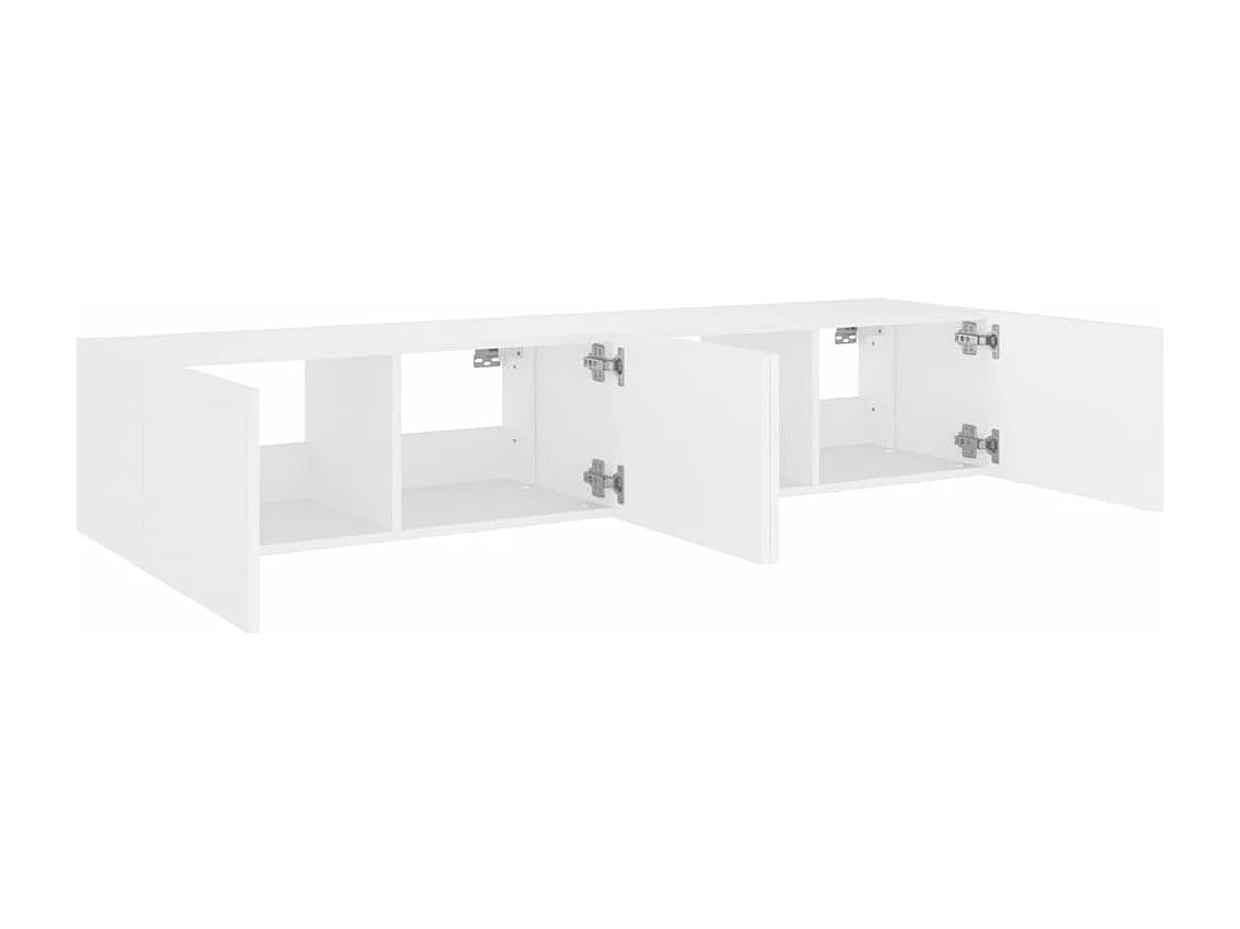 Móveis de parede p/ TV com luzes LED 2 pcs 80x35x31 cm branco
