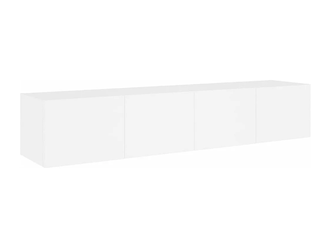 Meubles TV muraux avec lumières LED 2 pcs blanc 80x35x31 cm