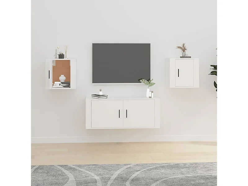 Móveis de TV para parede 2 pcs 40x34,5x40 cm branco