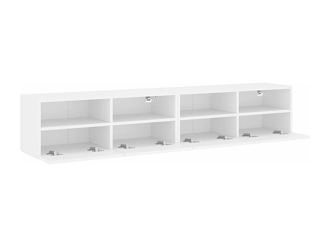 Meubles TV muraux 2 pcs blanc 80x30x30 cm bois d'ingénierie