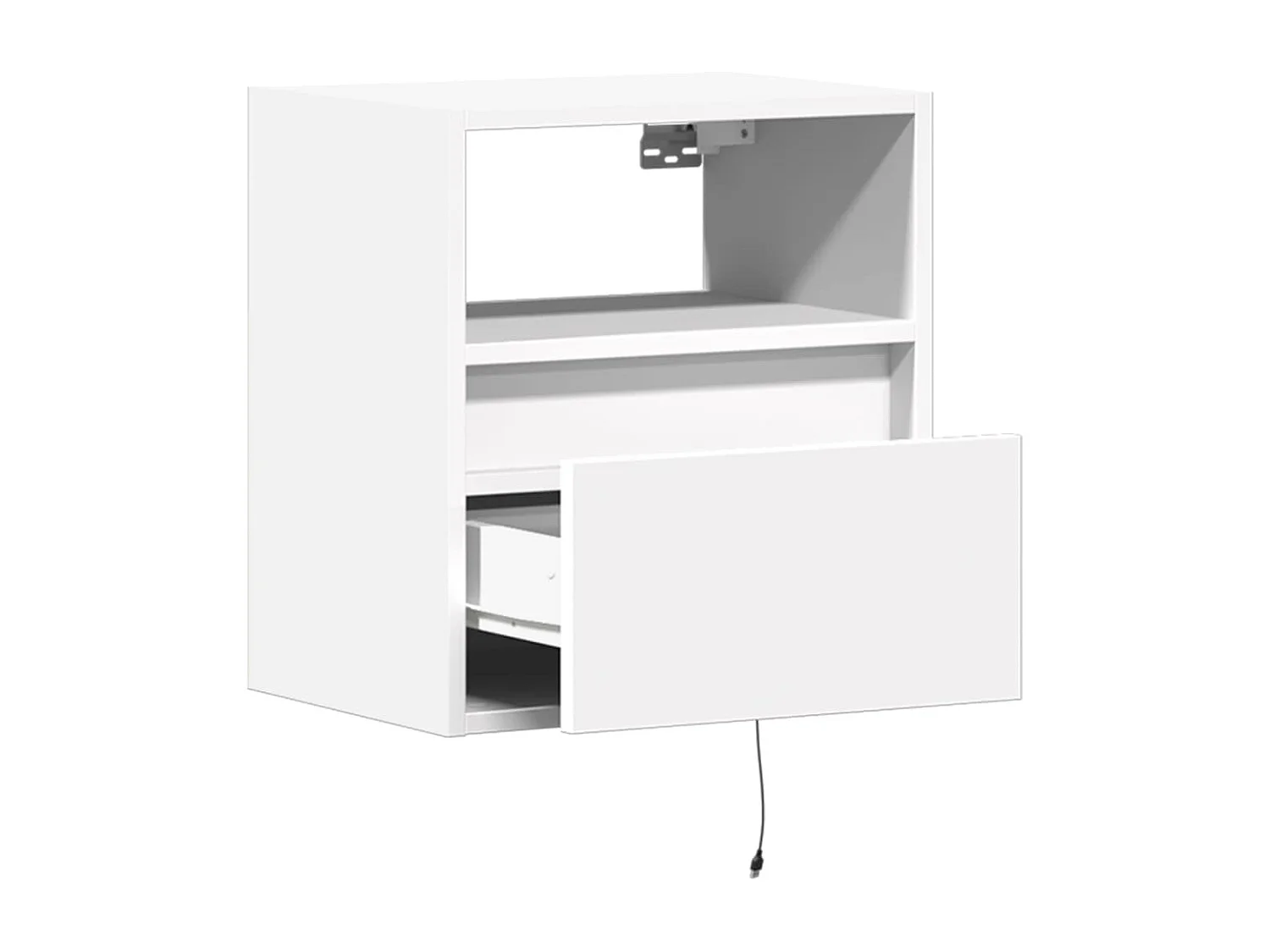 Mobili TV a Parete con Luci LED 2pz Bianchi 40x30x40 cm