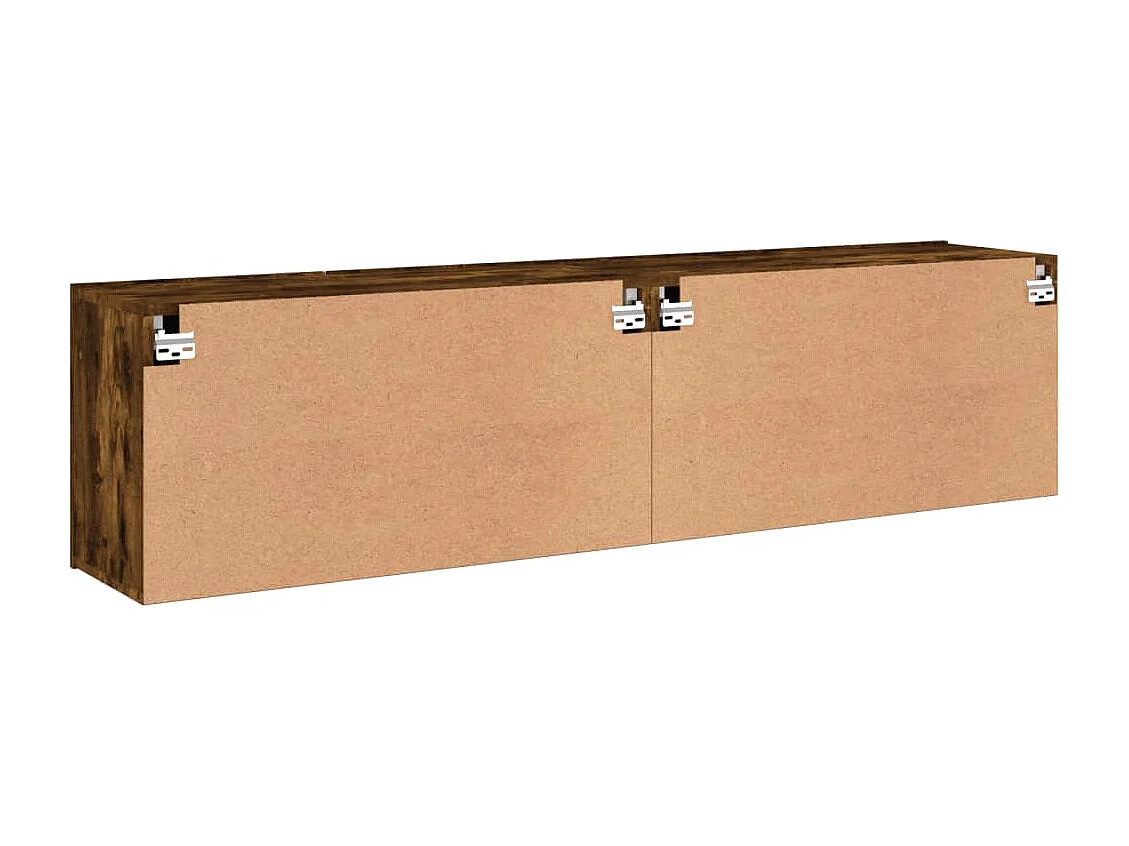 Meubles TV muraux 2 pcs chêne fumé 80x30x41 cm