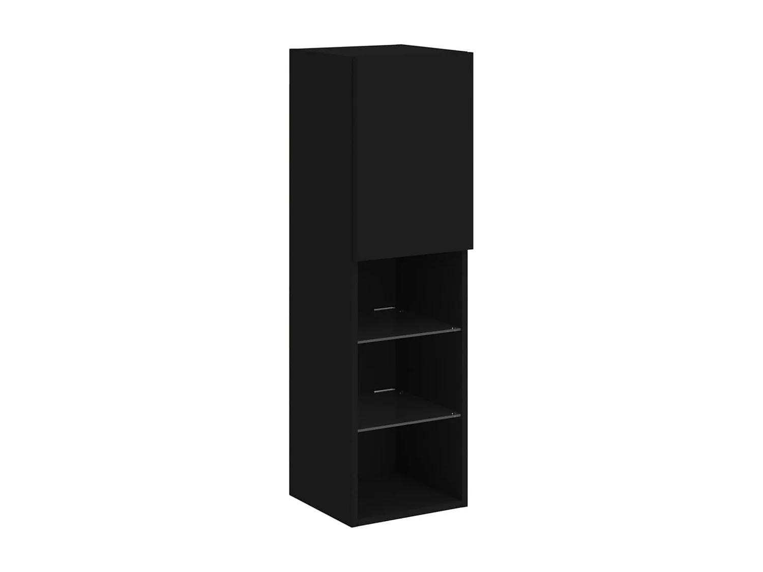 Set Mobili TV a Muro 8 pz con Luci LED Nero