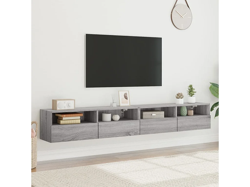 Meubles TV muraux 2pcs sonoma gris 100x30x30 cm bois ingénierie