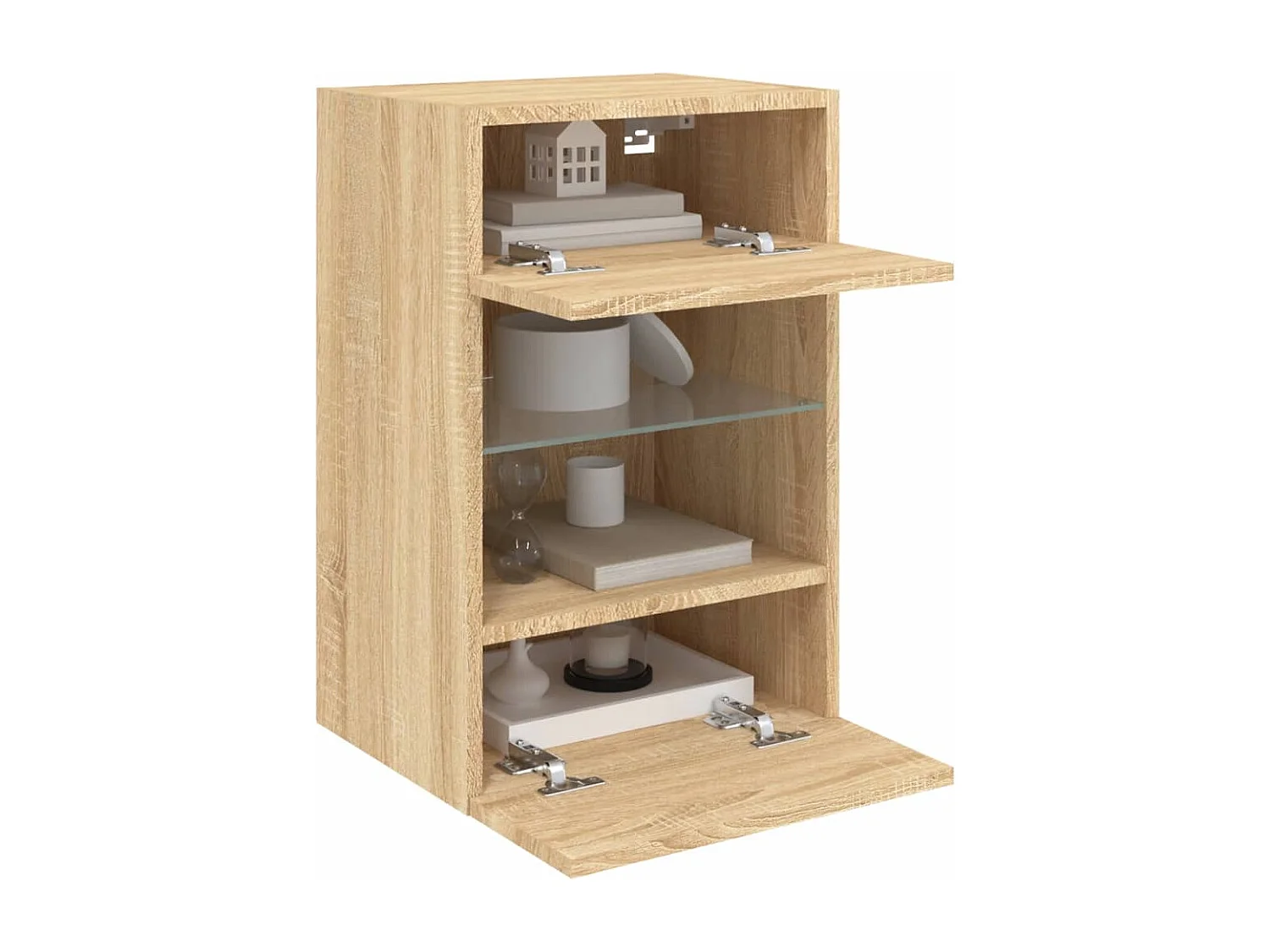 TV-Wandschränke mit LED-Leuchten 2 Stk. Sonoma-Eiche