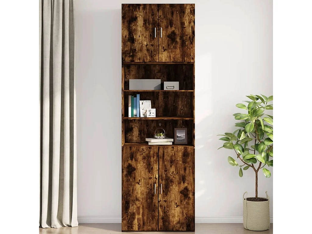 Mobile a Parete Rovere Fumo 80x42,5x64 cm in Legno Multistrato