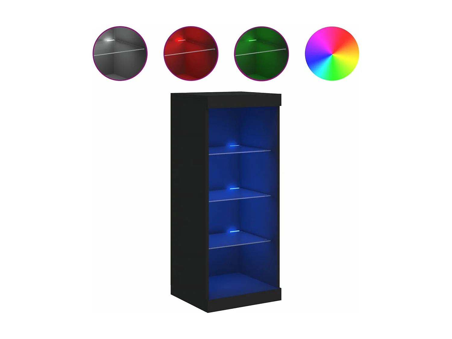 Aparador com luzes LED 41x37x100 cm preto