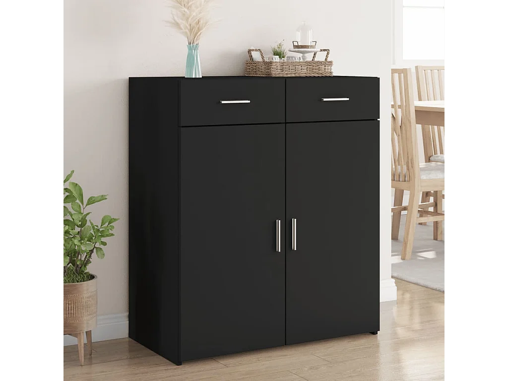 Sideboard Schwarz 80x42,5x93 cm Holzwerkstoff