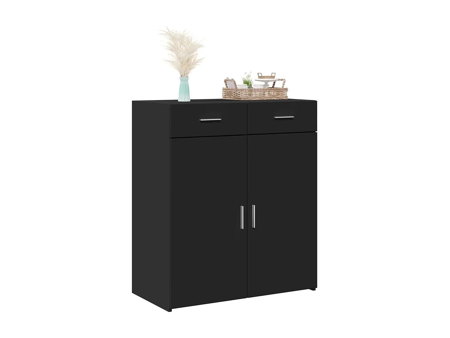 Sideboard Schwarz 80x42,5x93 cm Holzwerkstoff