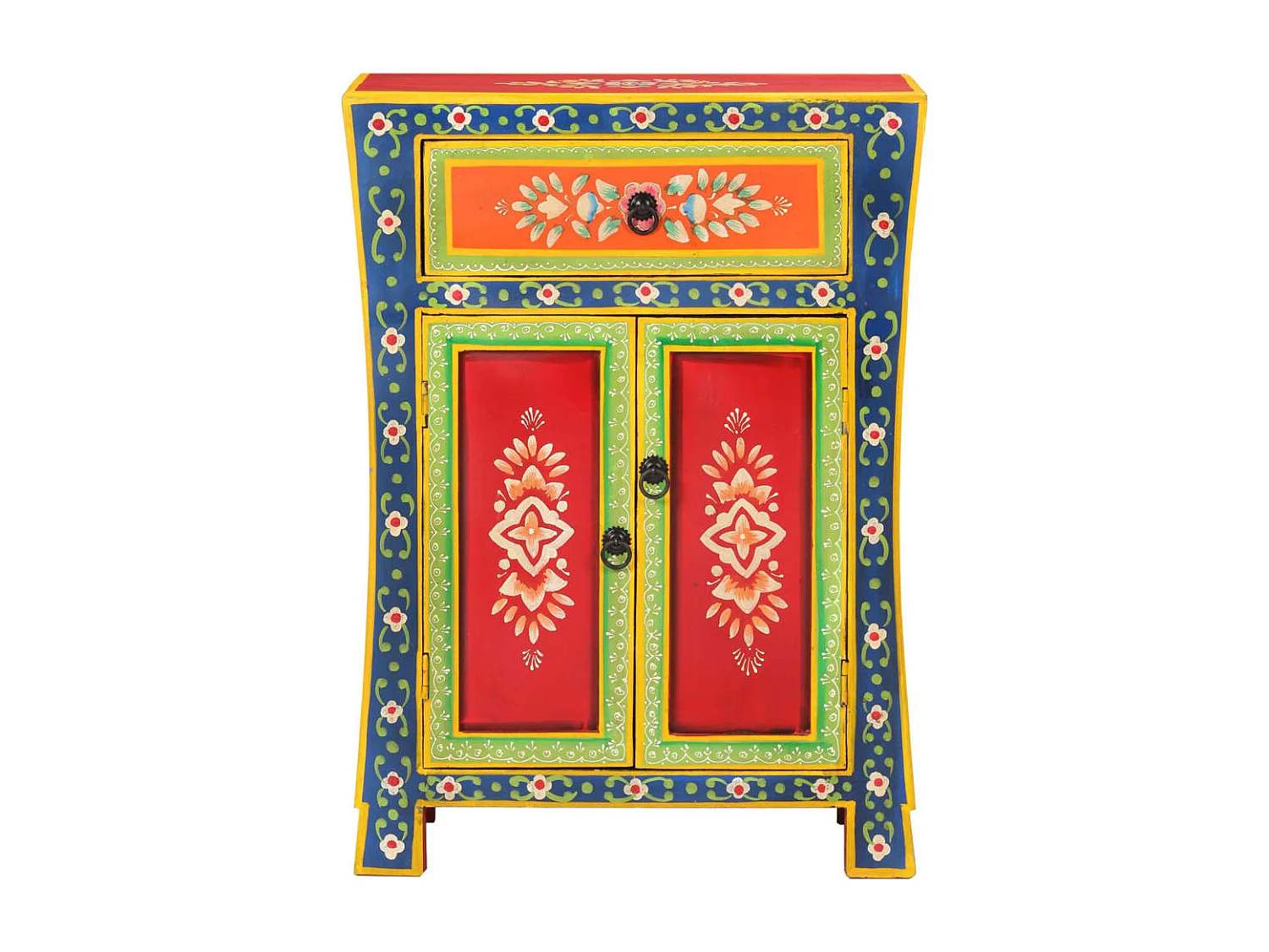 Sideboard Handbemalt 54x30x74 cm Massivholz Mango