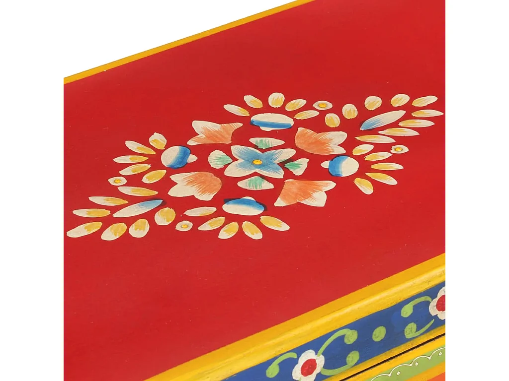 Credenza Dipinta a Mano 54x30x74 cm Legno Massello di Mango