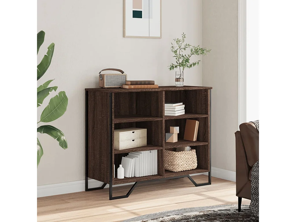 Buffet chêne marron 91x35,5x74,5 cm bois d'ingénierie