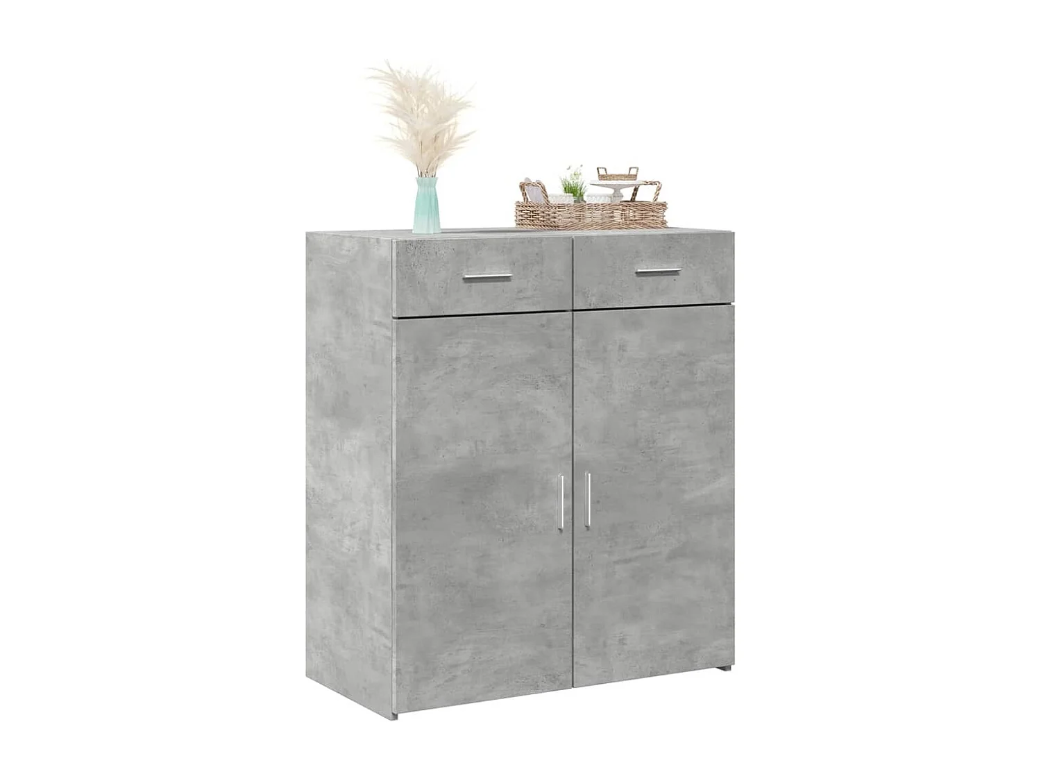 Credenza Grigio Cemento 80x42,5x93 cm in Legno Multistrato