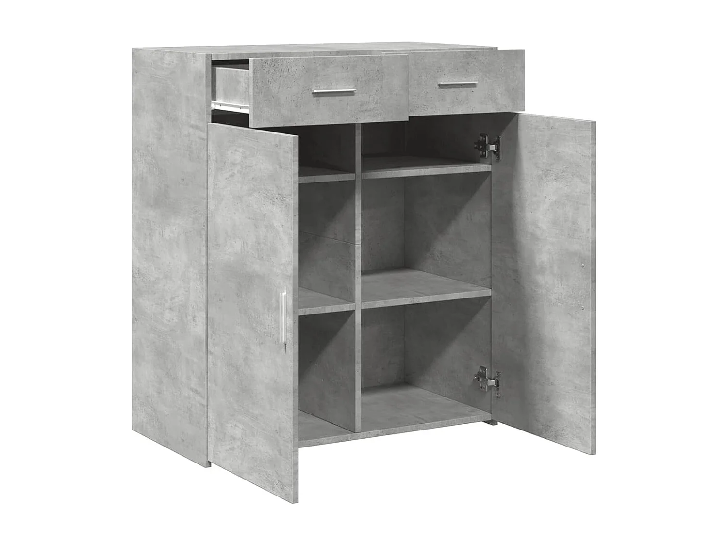 Credenza Grigio Cemento 80x42,5x93 cm in Legno Multistrato