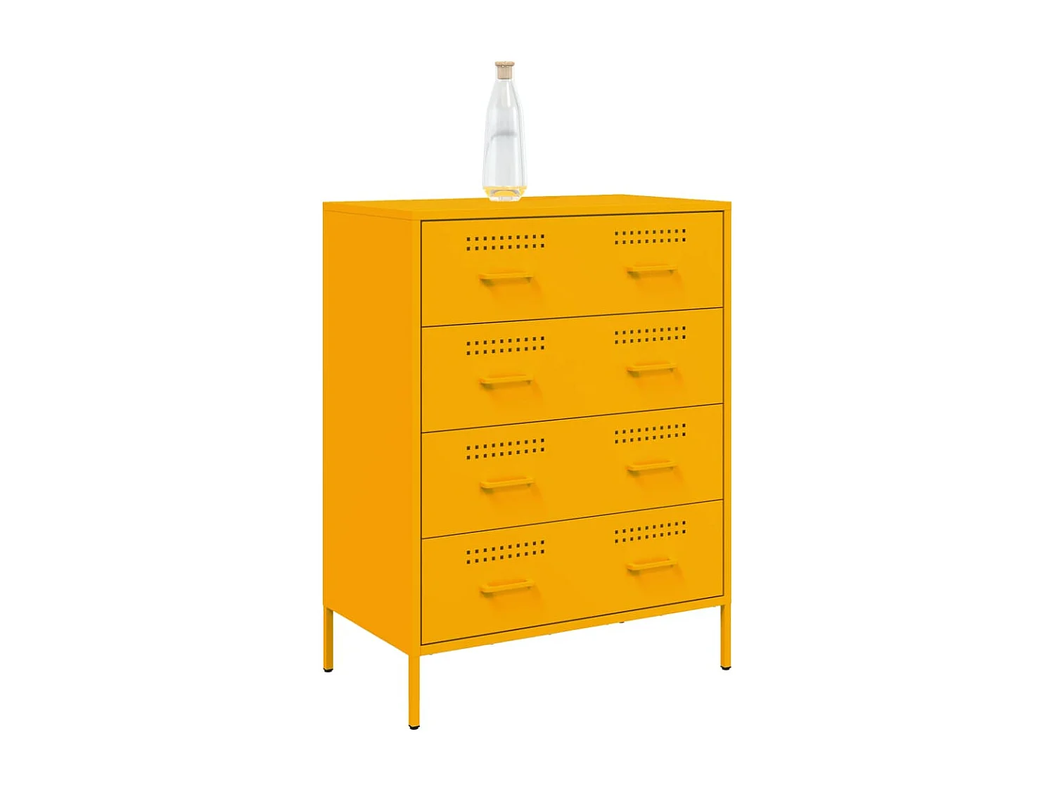Credenza Giallo Senape 68x39x89 cm in Acciaio