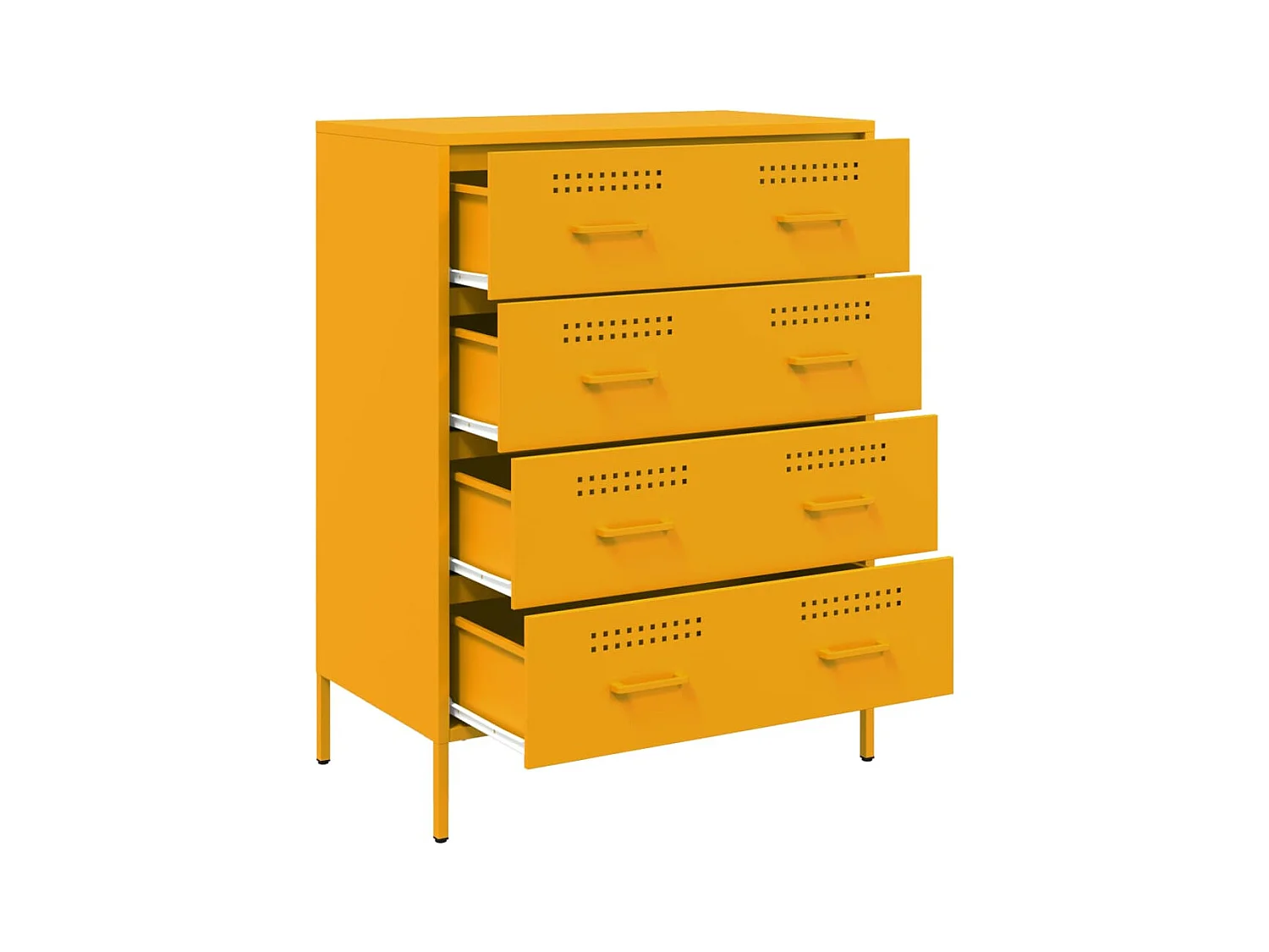 Credenza Giallo Senape 68x39x89 cm in Acciaio