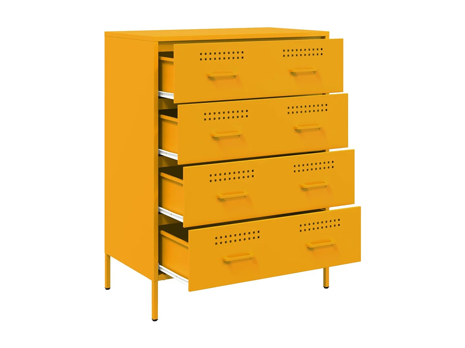 Buffet jaune moutarde 68x39x89 cm acier
