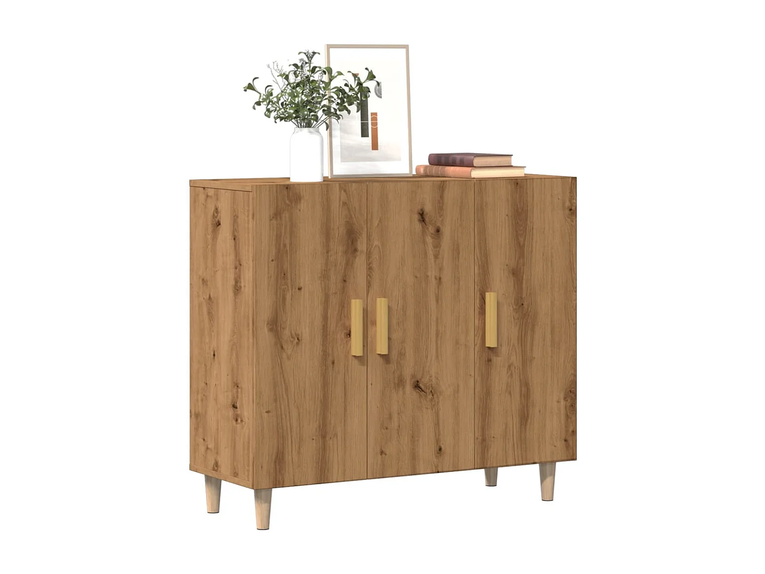 Aparador de madera de ingeniería roble artisan 90x34x80 cm