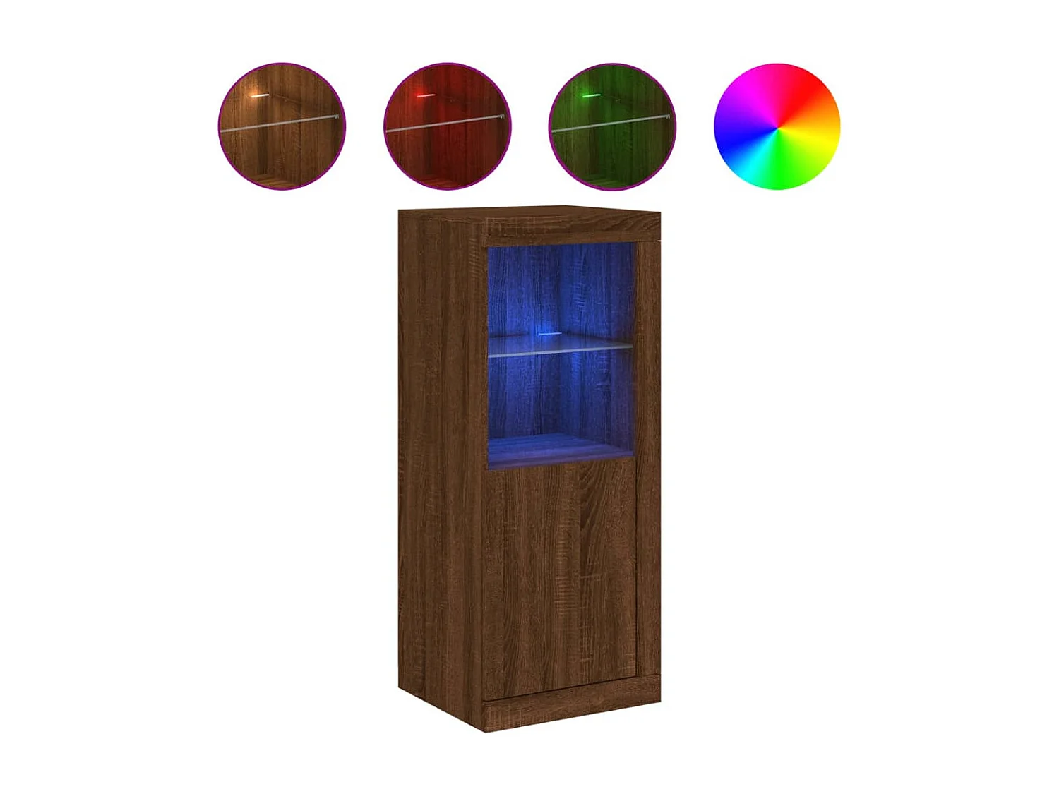 Sideboard mit LED-Leuchten Braun Eichen-Optik 41x37x100 cm