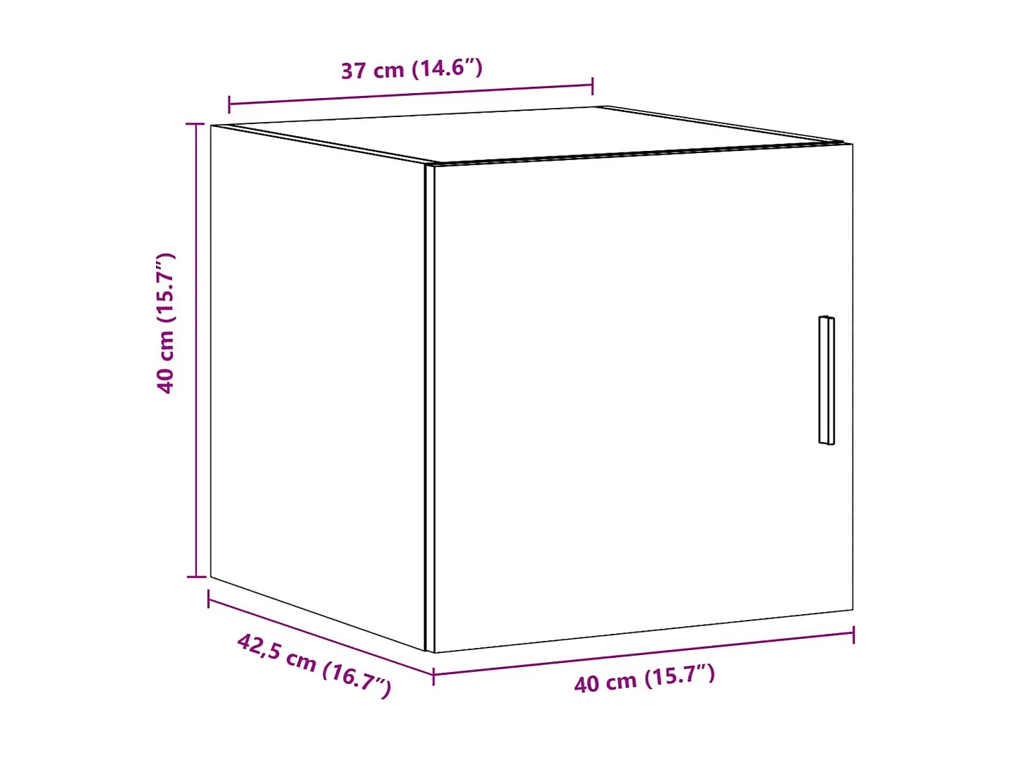 Armoire murale chêne marron 40x42,5x40 cm bois d'ingénierie
