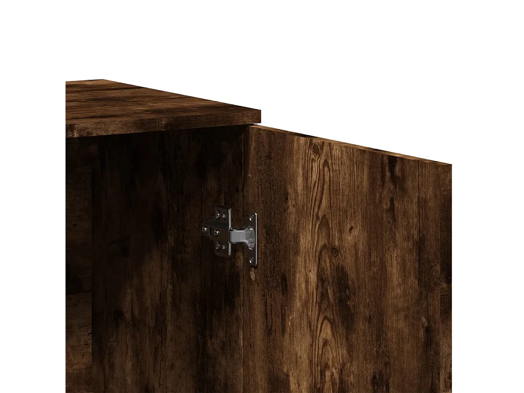 Credenze 2 pz Rovere Fumo 79x38x80 cm in Legno Multistrato