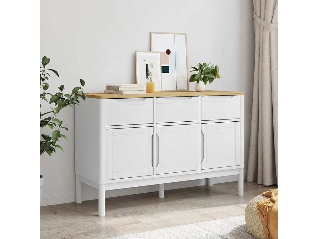 Aparador FLORO 114x43x74 cm pinho maciço branco