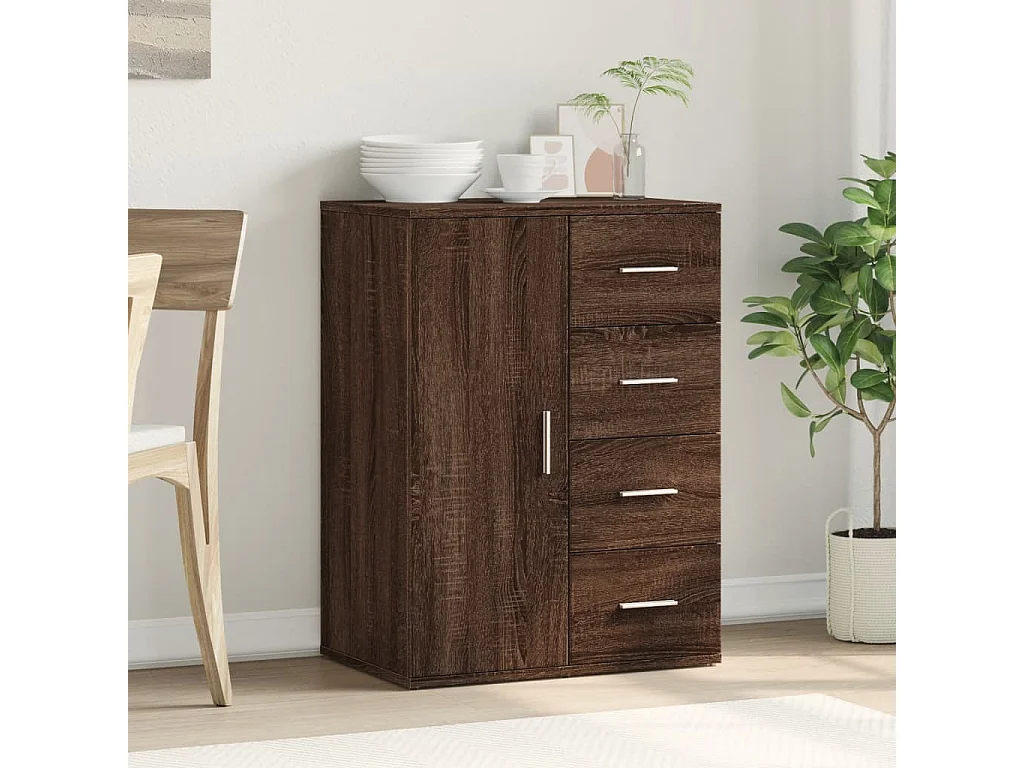 Sideboard Braun Eichen-Optik 59x39x80 cm Holzwerkstoff