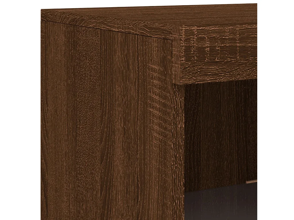 Sideboards mit LED-Leuchten 3 Stk. Braun Eichen-Optik