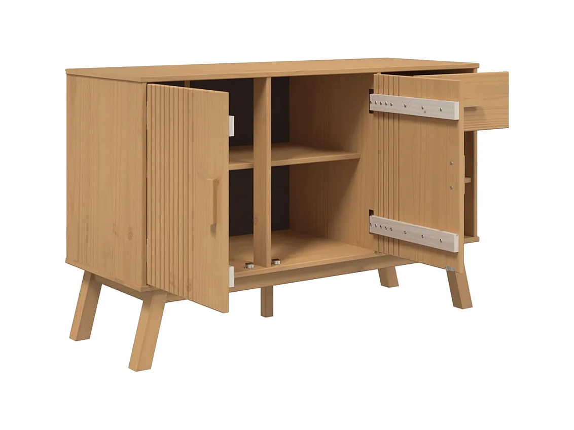 Aparador OLDEN madera maciza de pino marrón 114x43x73,5 cm
