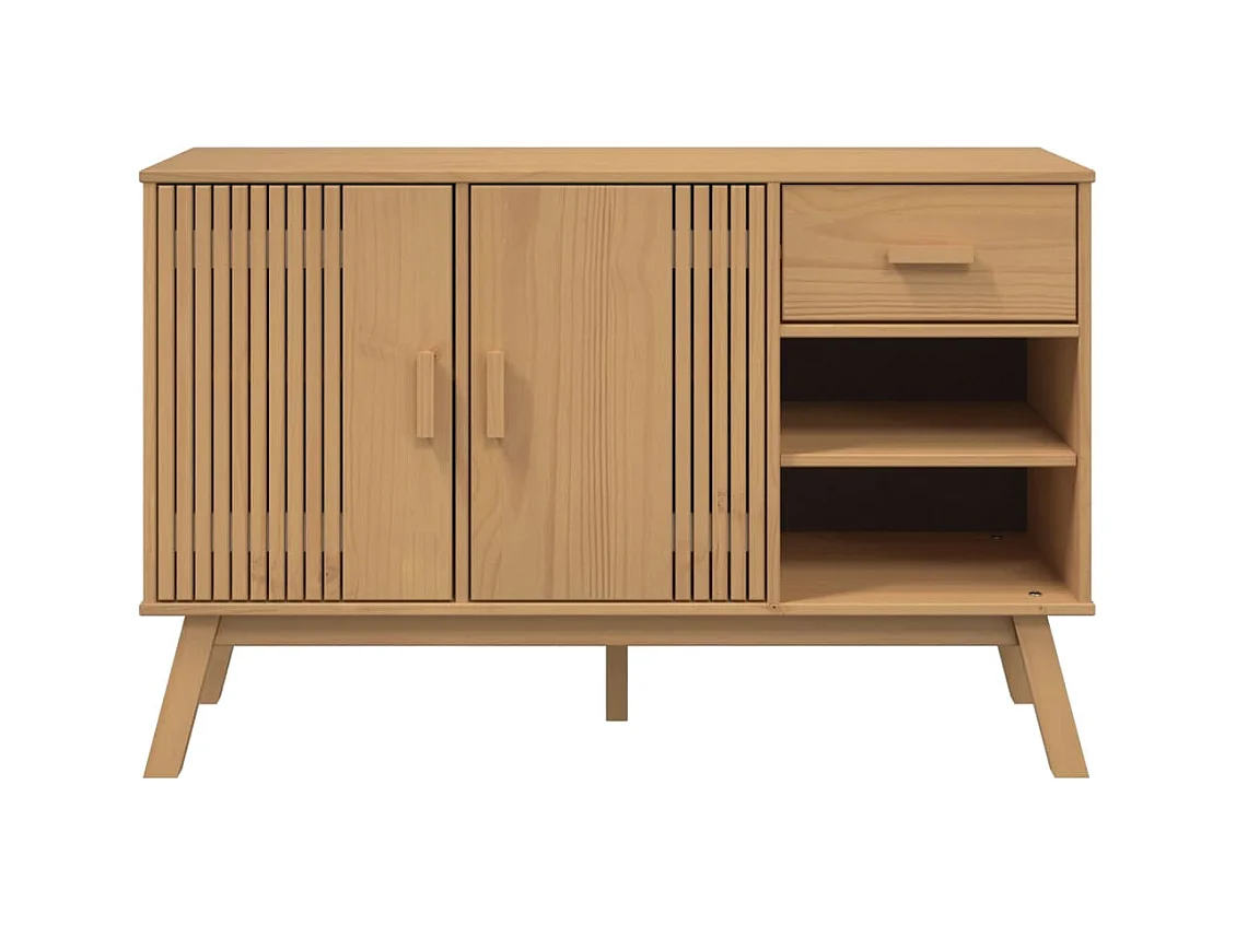Aparador OLDEN madera maciza de pino marrón 114x43x73,5 cm