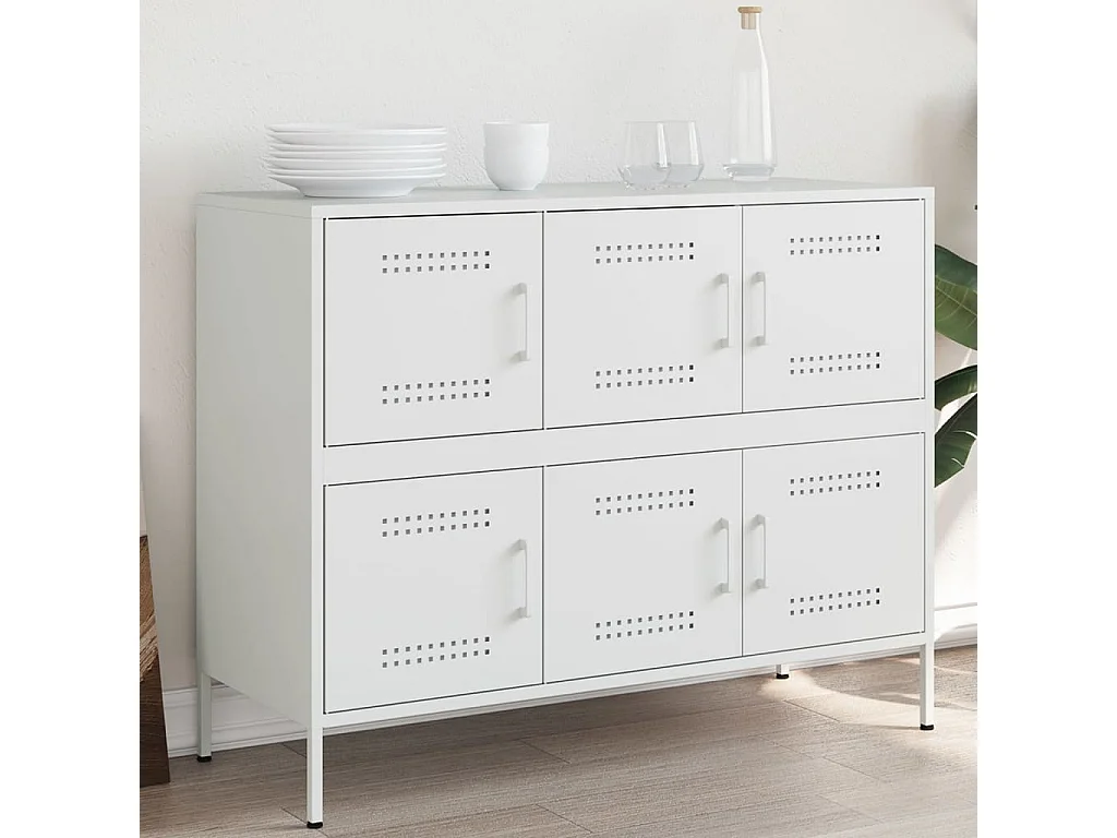 Sideboard Weiß 100,5x39x79 cm Stahl