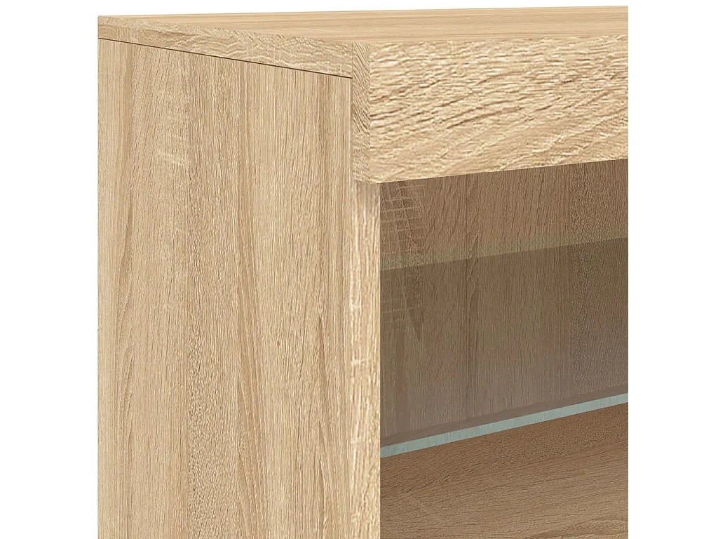 Sideboard mit LED-Leuchten Sonoma-Eiche 142,5x37x67 cm