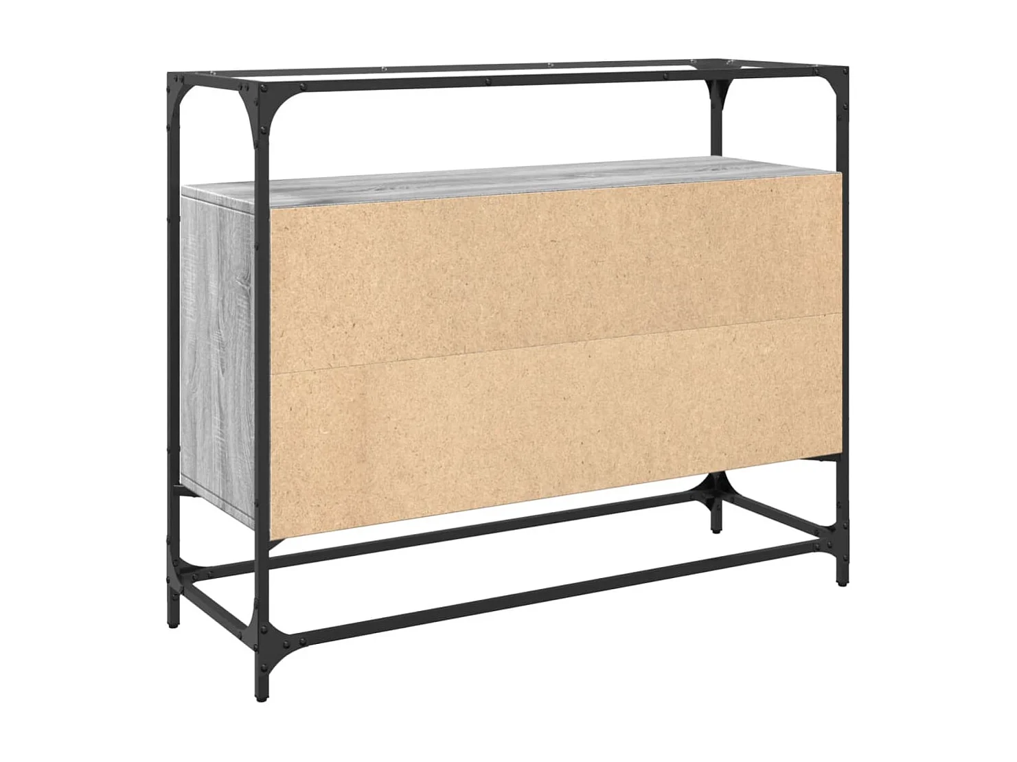 Sideboard mit Glasplatte Grau Sonoma 98x35x81 cm Holzwerkstoff