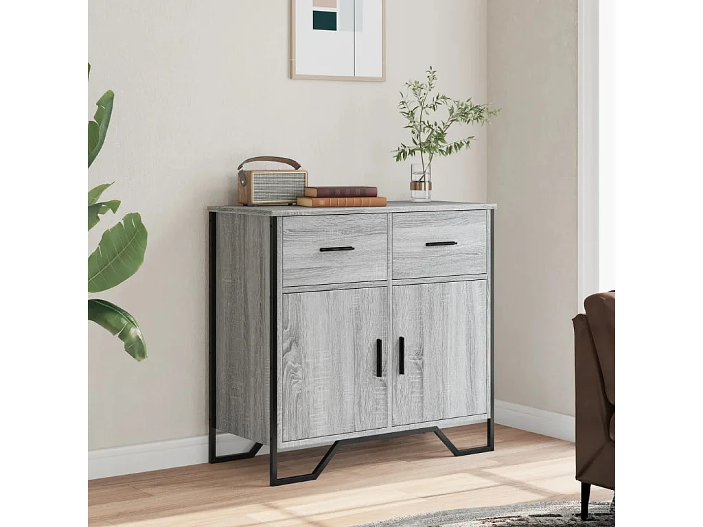 Sideboard Grau Sonoma 79,5x35,5x74,5 cm Holzwerkstoff