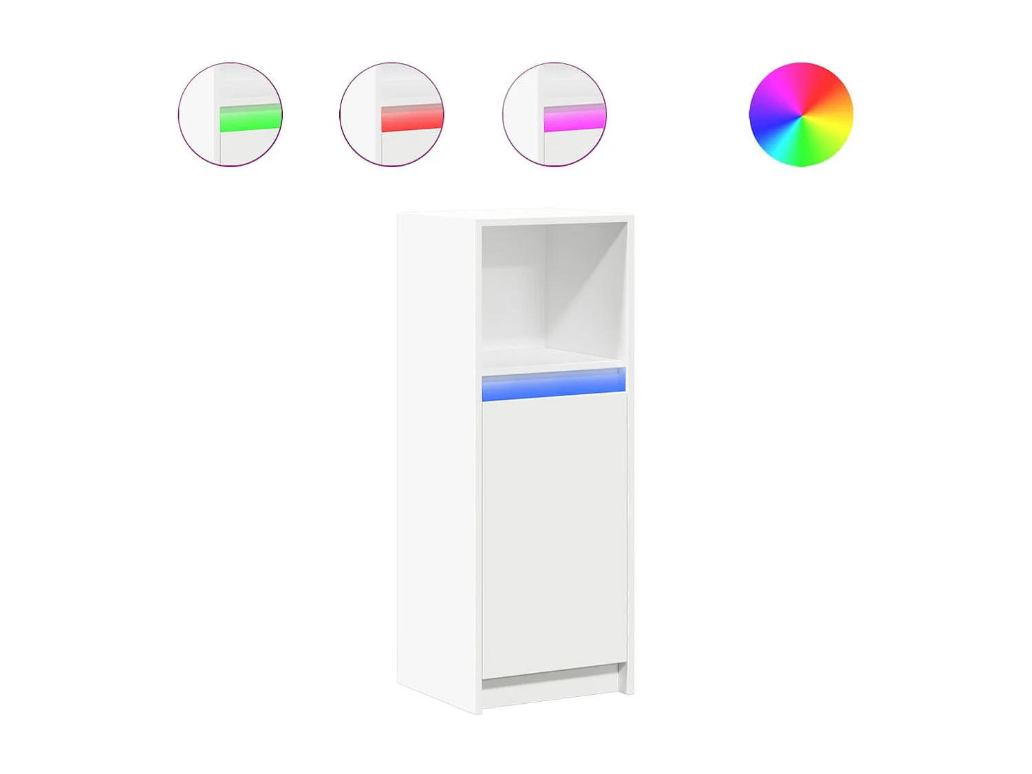 Credenza con LED Bianca 38x34x100 cm in Legno Multistrato