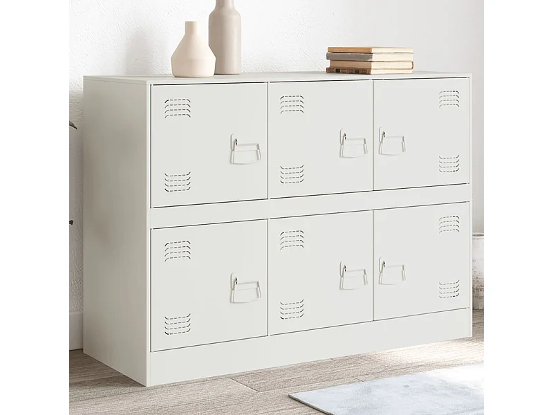 Aparador de acero blanco 99x39x73 cm