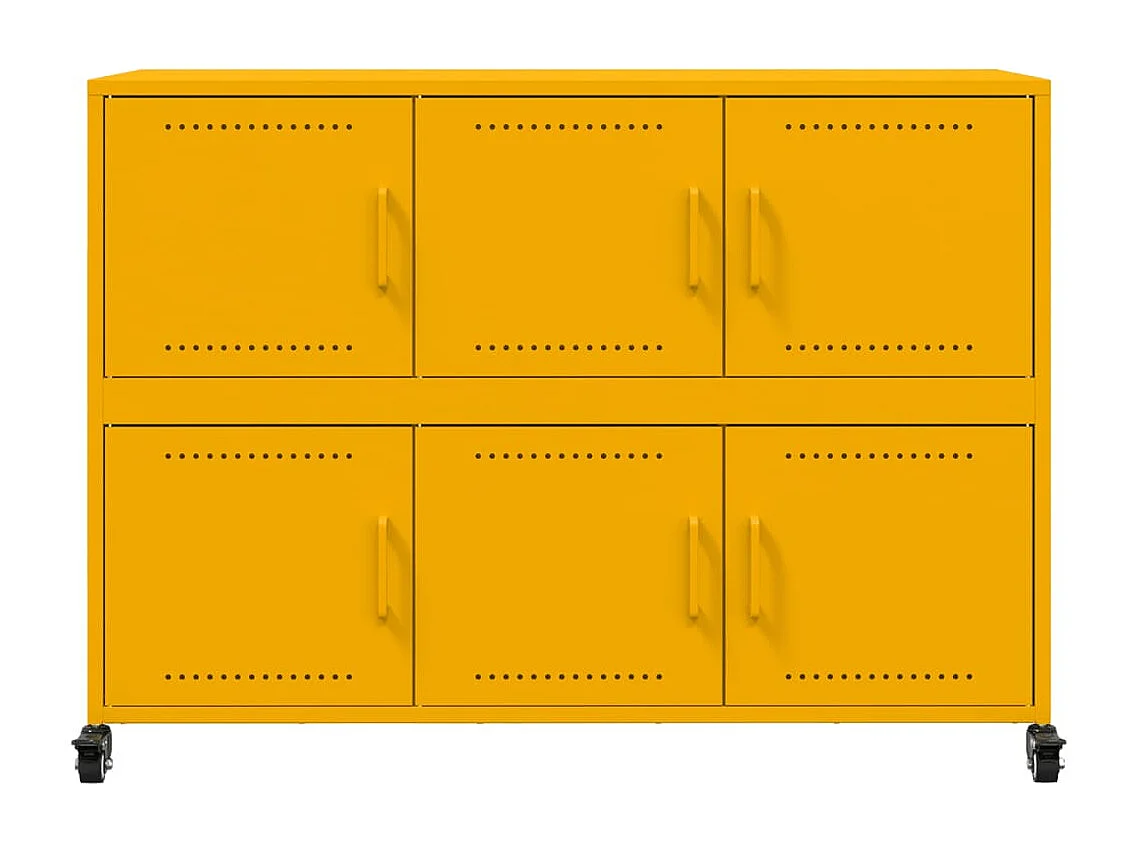 Aparador 100,5x39x72 cm aço amarelo mostarda