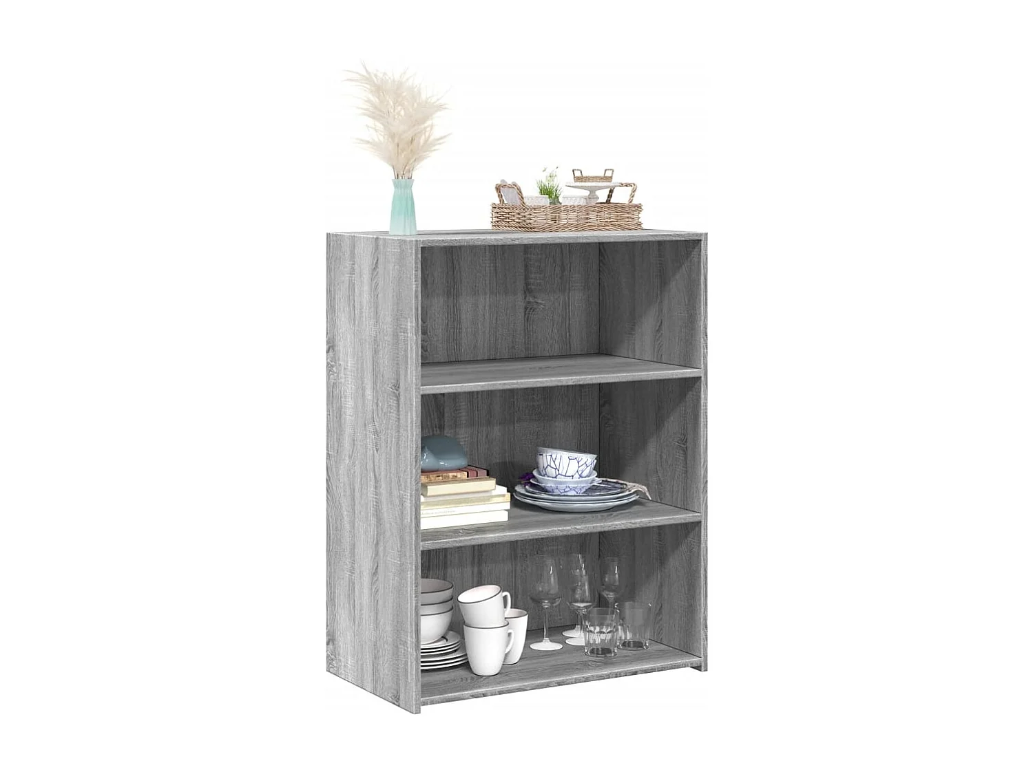 Aparador de madera de ingeniería gris Sonoma 70x41x93 cm