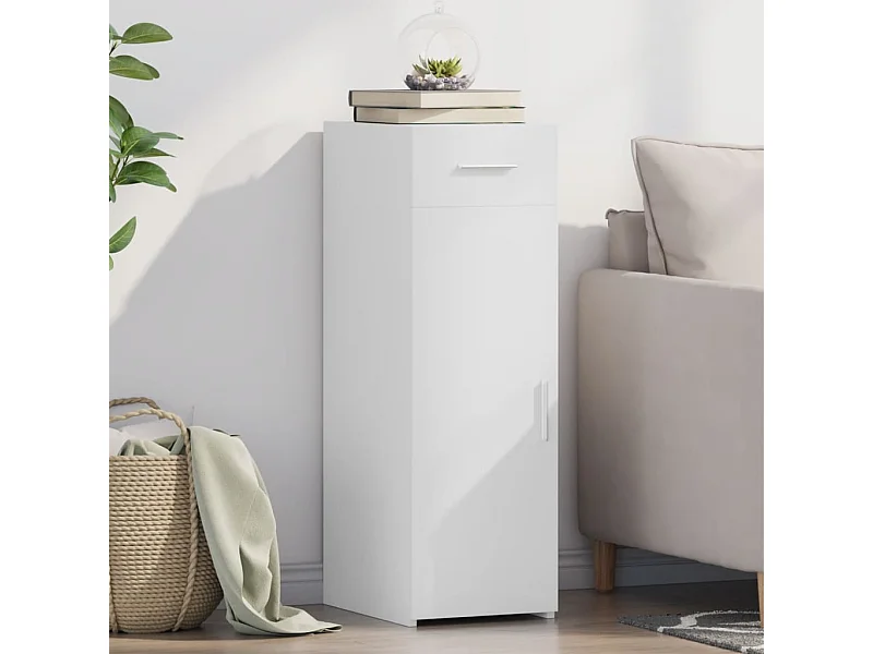 Credenza Bianca 30x42,5x93 cm in Legno Multistrato