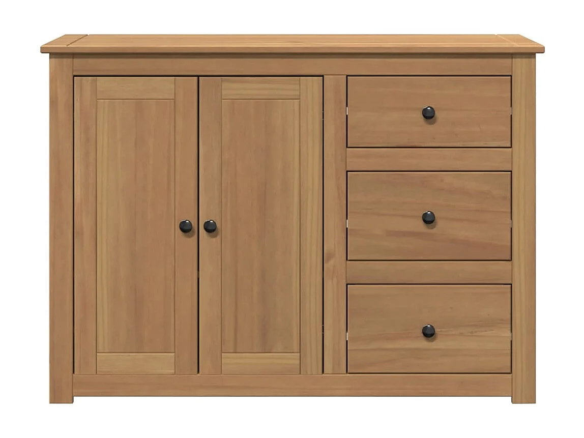 Credenza con Cassetti Panama 112x40x80cm Legno Massello di Pino