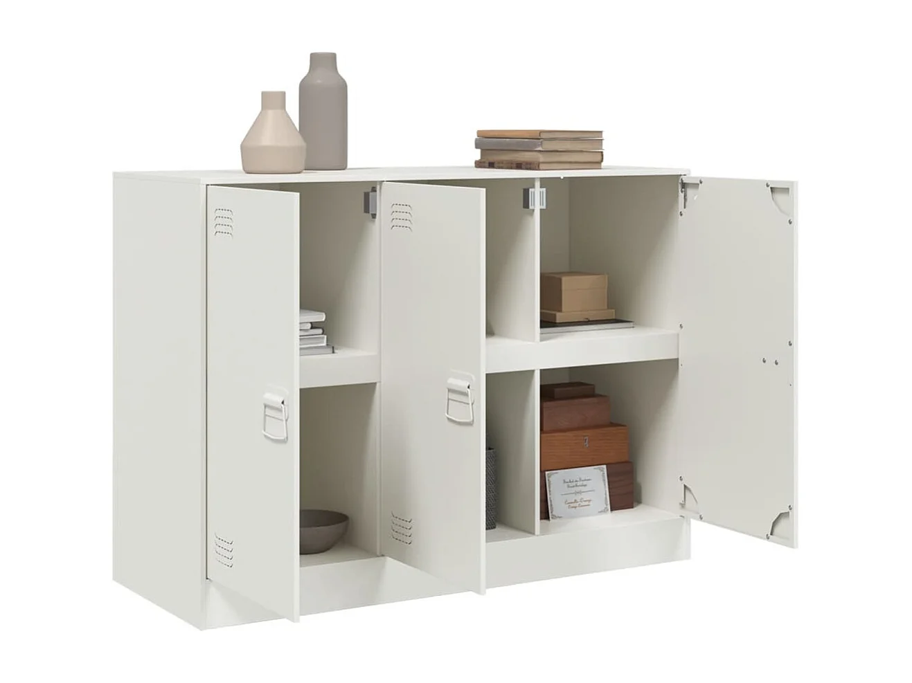 Buffet blanc 99x39x73 cm acier