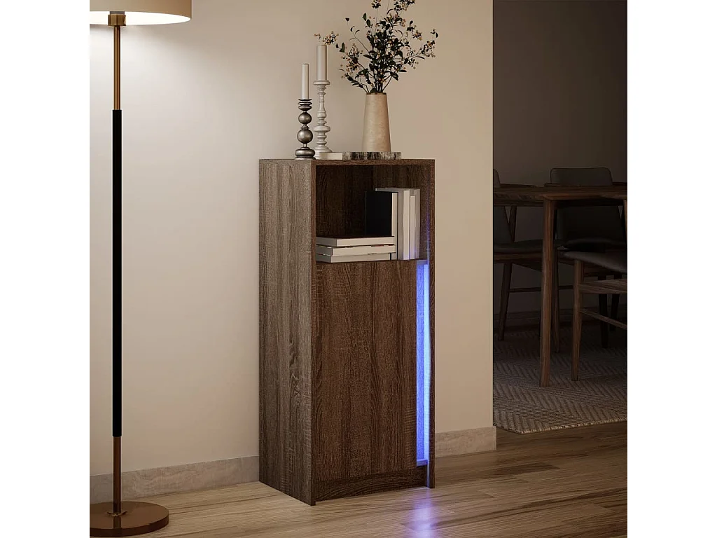 LED-Sideboard Braun Eichen-Optik 42,5x34x100 cm Holzwerkstoff