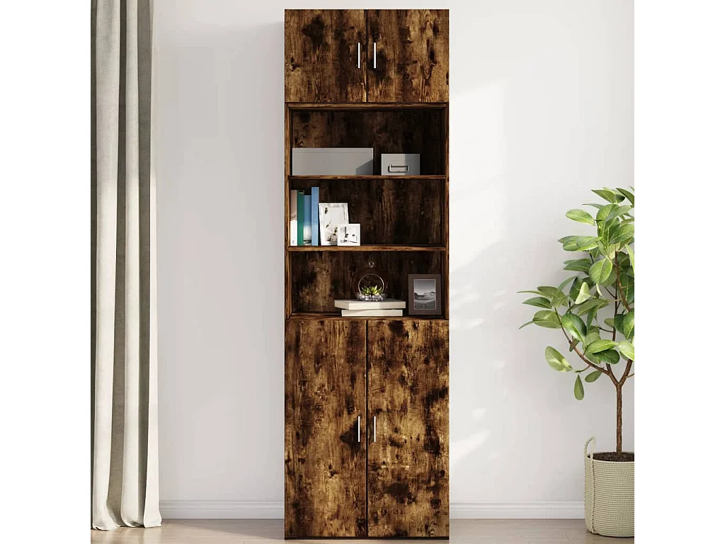 Armario de pared madera ingeniería roble ahumado 70x42,5x40 cm