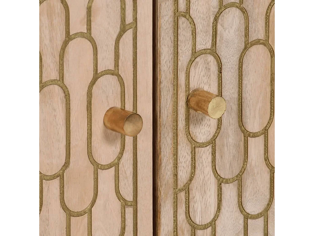 Armario auxiliar madera maciza de mango 60x33x75 cm