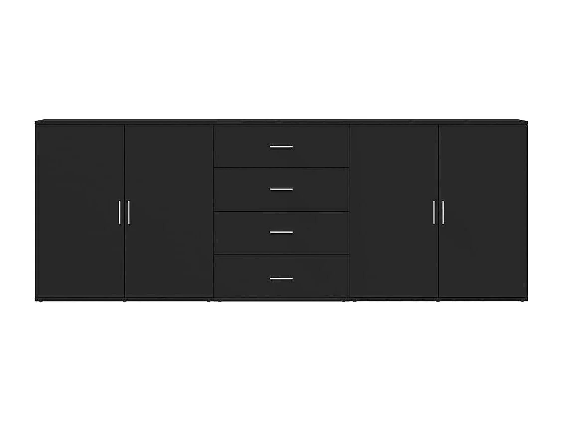 Sideboards 3 Stk. Schwarz Holzwerkstoff